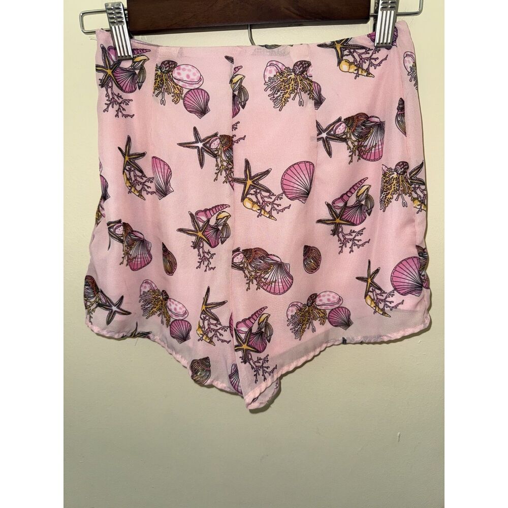 Urban Renewal Urban Outfitters Pink Sea Shell Pinup Shorts High Rise Small - Picture 2 of 9